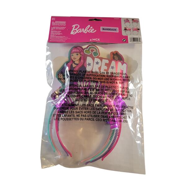Barbie Party Headbands 4-Pack Birthday Girl Power Dream Favors Kids Accessories - Picture 8 of 8